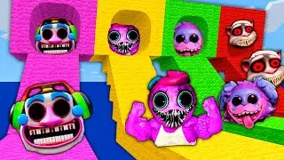 CHOOSE THE RIGHT WATER SLIDE DJ MUSIC MAN MOMMY LONG LEGS PJ PUG-A-PILLAR TOM EXE IN MINECRAFT