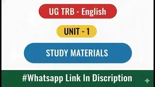Ugtrb English unit 1 study material #ugtrbenglishmaterials #ugtrbenglishmcqs