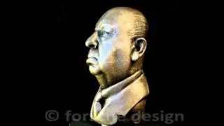 Alfred Hitchcock Faux Bronze Life Mask Bust