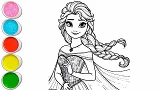 Милый рисунок Эльзы из мультфильма &laquo;Холодное сердце&raquo; для детей, раскрашивание и рисование для мал...
