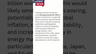 Iran Threatens to Shut Strait of Hormuz After U.S. Strikes | Global Oil Crisis Looms #news #shorts