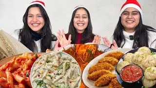 Christmas Secial Food Eating challenge|| Red And White Food Eating Challenge 