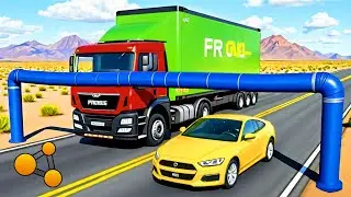 Car vs Pipeline Trap #1 &ndash; First Ever Pipeline Crash Test! BeamNG.drive