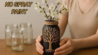 Don't Throw Away Glass Jars! ✨ Luxury DIY Vase (No Spray Paint)