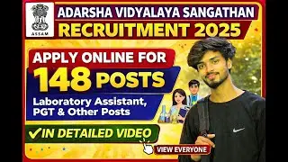 Adarsha Vidyalaya Sangathan 2025 Apply Online for 148 Laboratory Assistant, PGT and Other Posts