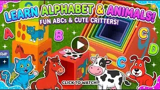 Stacking, Counting, Colors and Names | Animals & Vehicles Learning Video for Kids