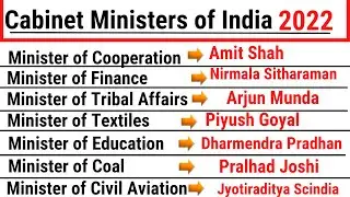 Modi Cabinet Ministers List in English | Latest Appointments 2022 | Current Affairs 2022 in english