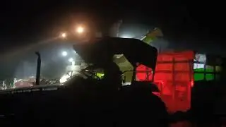 Night Harvesting #agriculture #tractor #farming