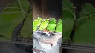 Grilled fish wrap with banana leaves instead of foil #ytshorts #grilledfish #shorts