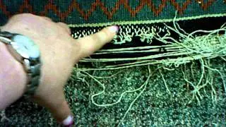 Turkish Kilim Rug Repair (before) by Luv-A-Rug in Victoria BC