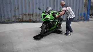 Tech 7 Motorcycle Dolly Motorcycle Stand Steel 450 kg Side Stand Included Parking Brake