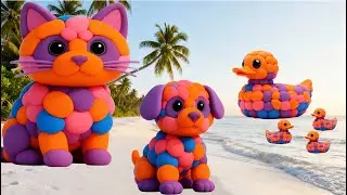 The mascot vibrato assistant Dog -  chicken placed on the Fun park field is popular Part 13