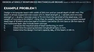 (2/3) DESIGN OF SINGLY REINFORCED RECTANGULAR BEAM BASED ON NSCP 2015 | REINFORCED CONCRETE DESIGN