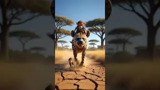 the jackal killed the monkey😭😭#ai #birds #reels #shorts #monkey