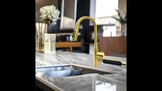 【STiLWERK】Waterfall Kitchen Faucet with Pull Down Sprayer, Sweep/Stream/Waterfall  2040G (English)