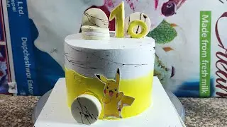 Pikachu Cake Decorating: Yellow & White Fondant with Pikachu Photos#cake#pokemon#pikachu#ytshorts