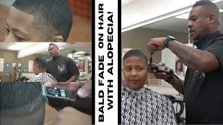 LOOK N' LEARN Larry E. Roberts JR., demonstrates a Bald Fade on Hair with Alopecia Areata!