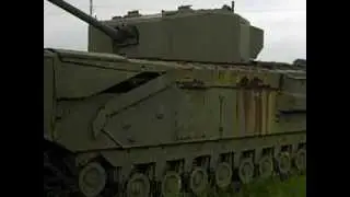 A Classic British Churchill Tank at Aberdeen Ordnance Museum