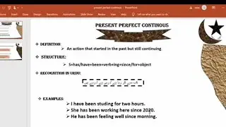 Present Perfect Continuous tense in on shot by Rauf 