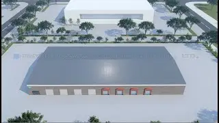 Wooden look exterior design steel structure warehouse building for USA