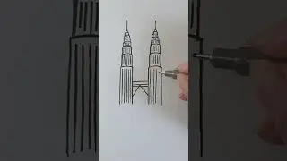 Draw Petronas Twin Towers, KLCC #shorts #drawing #artwork