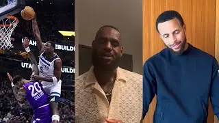 NBA Players React to Anthony Edwards Insane Poster Dunk on John Collins