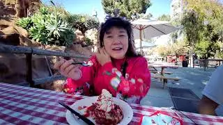 Strawberry Funnel Cake Review @ #TasteOfMerryFarm #KnottsBerryFarm #Quarantine2020