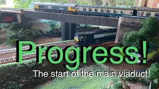 (HD) major development as work on the main span starts! UK trains - OO gauge model railway - Trains!