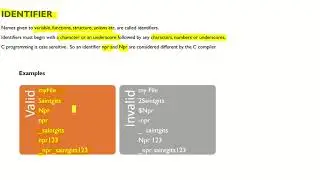 C Tokens   Identifiers #EST 102 Programming in C