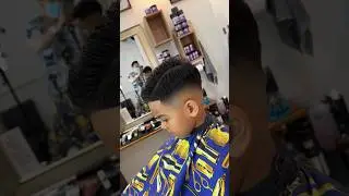 Side part mid fade (creative technique) #midfade #barber #tutorial