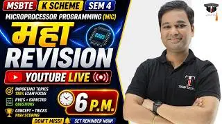 LIVE | Microprocessor Programming Important Questions | MIC | MSBTE | SEM 4