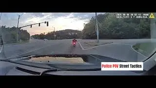 Police Chase Ends When Stolen Motorcycle Runs Out of Gas (Bodycam POV)