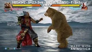 Tekken 7 - Kuma/Panda Bear Combo: HBS+1+2 Launch (Not Optimal)
