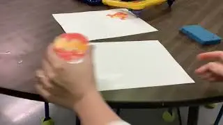Printmaking with styrofoam and marker