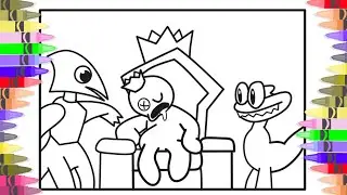 Rainbow Friends 2 Coloring Pages | BETWEEN THE KING AND HIS MEN !! | Creative Coloring