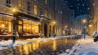 Vienna Christmas Night – Vintage Holiday Music & Soft Christmas Jazz | Snowy Street & Cozy Ambience