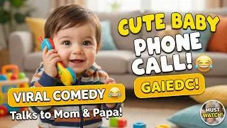 Cute Baby Phone Call Comedy 😂📱 | Viral Toddler Talking to Mom & Papa | So Adorable!