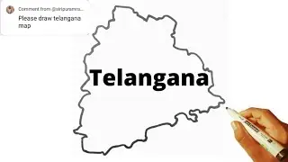 Drawing Telangana Map Very Easy Hidden Trick Step By Step 