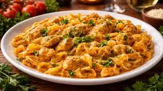 Pasta with chicken in tomato sauce
