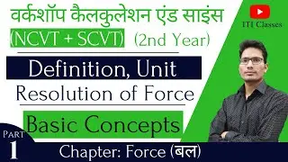 Definition, Unit, Space & Vector Diagram, Representation & Resolution of Force | ITI Classes | P1