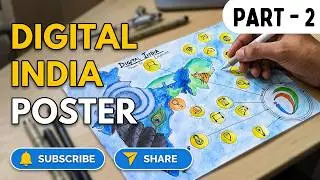 Digital India Drawing Tutorial | Poster Ideas PART - 2