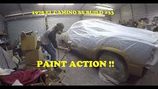 #33. 1978 El Camino SS. Painting started! Door Jambs and 2 tone painted!