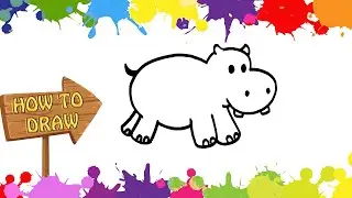 How to draw hippopotamus | How to draw a hippo easy | Hippo drawing