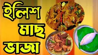 Hilsha fish fry cooking.  ইলিশ মাছ ভাজা।  ইলিশ মাছ।  গ্রামের হাঁড়ি।grammer Hari. 