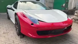 Restoring a Ferrari 458 Italia with a wrecked front into a masterpiece