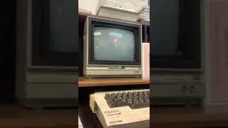 Refurbished Commodore 1702 Monitor, playing Galencia