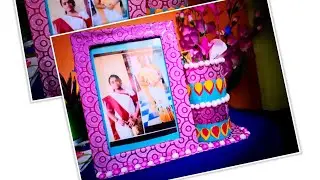 #Handmade photo frame and # flower vase... With #waste products