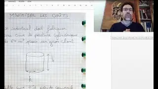 D&eacute;riv&eacute;e : exercice d'optimisation - minimiser les co&ucirc;ts de production