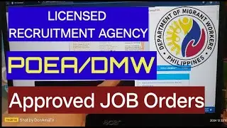 POEA/DMW: ACCURATE WAY TO CHECK KUNG LICENSED ANG RECRUITMENT AGENCY AT ANG APPROVED JOB ORDER.