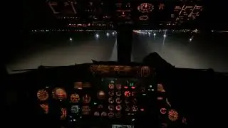 Boeing 737-200 **Cockpit view** landing at St-Hubert airport CYHU